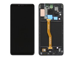 Előlap Samsung Galaxy A9 (2018) SM-A920 keret + LCD kijelző (érintőkijelző)  GH82-18308A fekete 